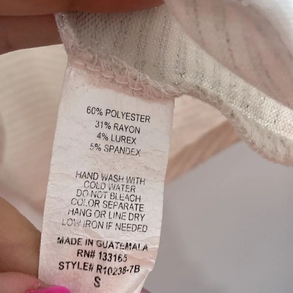 3For$20 Altard State Cream/Shimmer Silver Top size Small - Picture 4 of 5